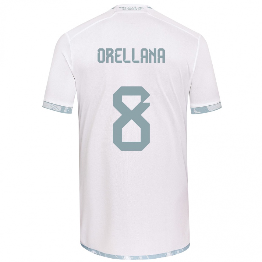 Enfant Football Maillot Denisse Orellana #8 Blanc Gris Tenues Extérieur 2024/25 Canada