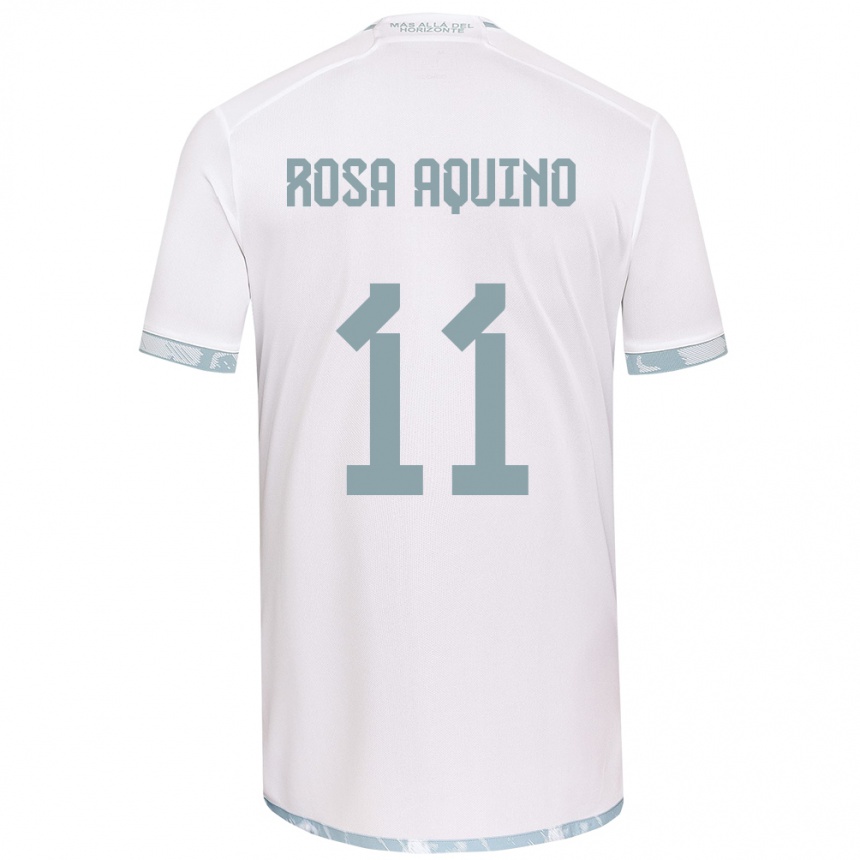 Enfant Football Maillot Rosa Aquino #11 Blanc Gris Tenues Extérieur 2024/25 Canada