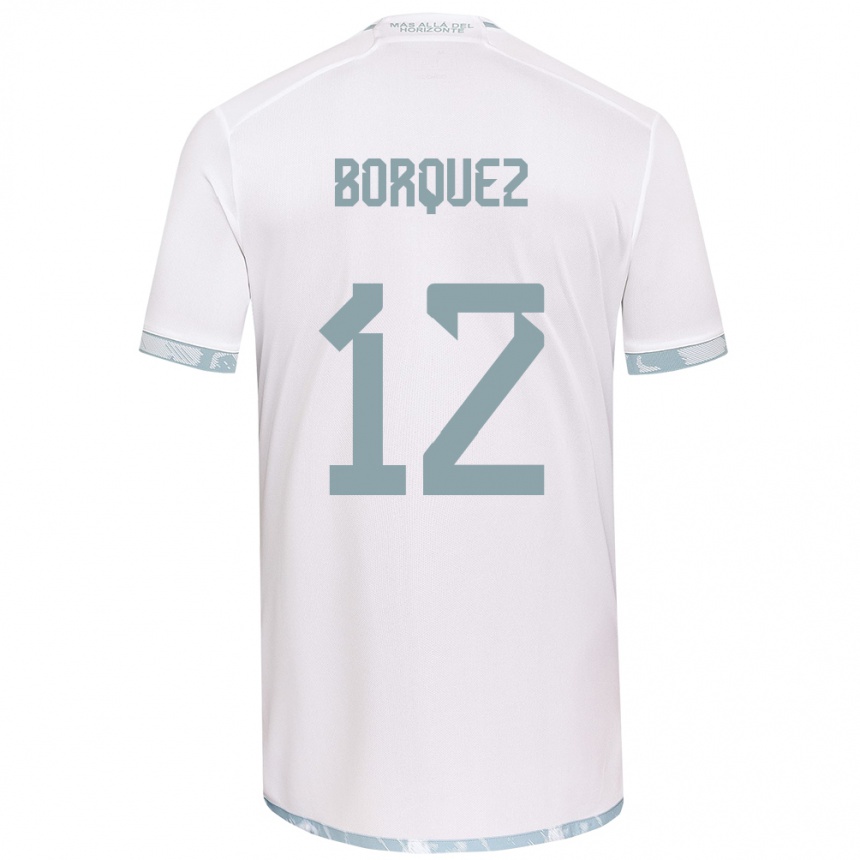 Kids Football Gabriela Bórquez #12 White Grey Away Jersey 2024/25 T-Shirt Canada