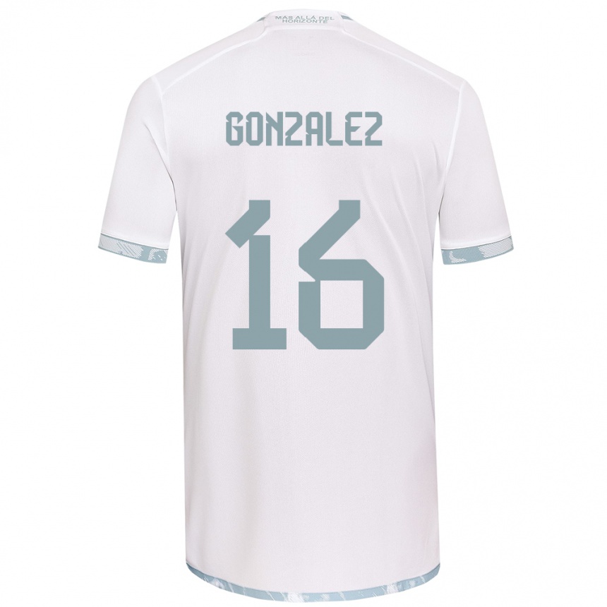 Kids Football Monserratt González #16 White Grey Away Jersey 2024/25 T-Shirt Canada