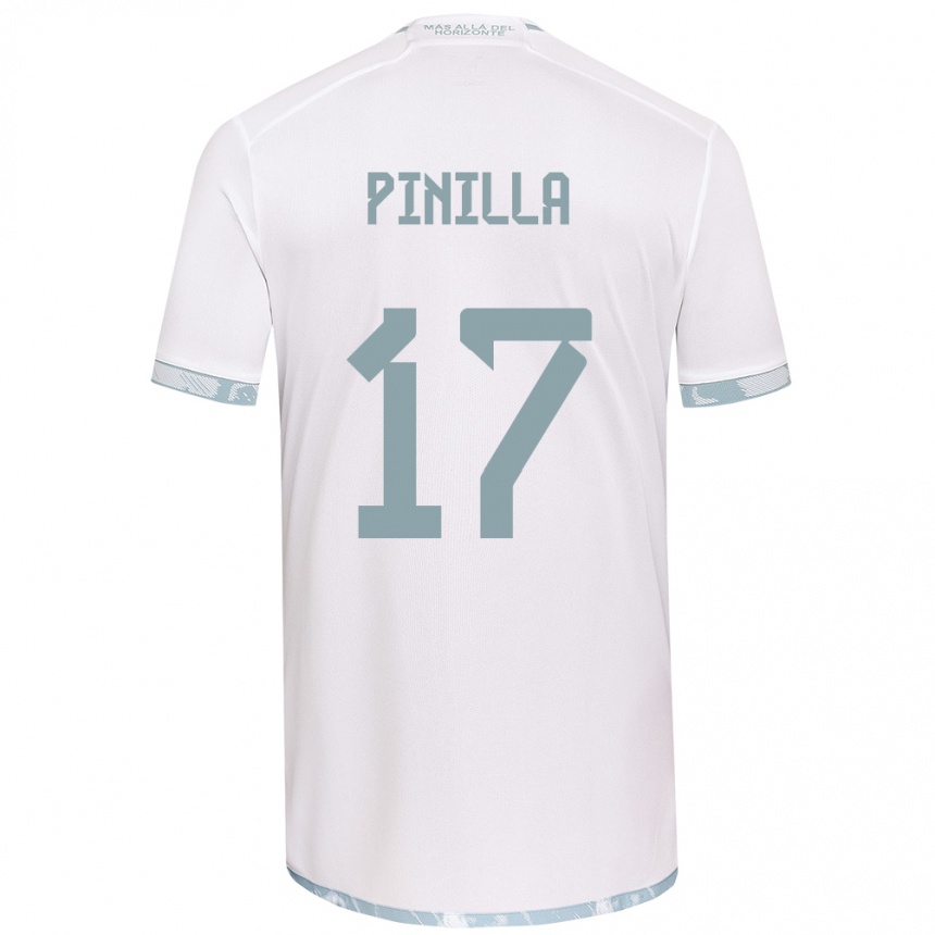 Kids Football Fernanda Pinilla #17 White Grey Away Jersey 2024/25 T-Shirt Canada