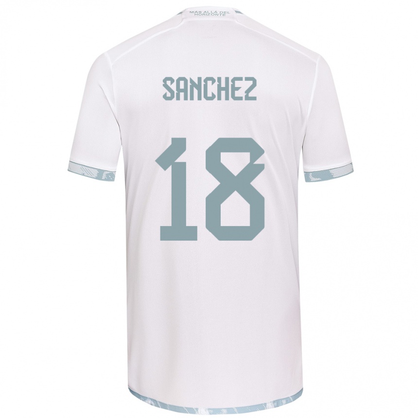 Enfant Football Maillot Bárbara Sánchez #18 Blanc Gris Tenues Extérieur 2024/25 Canada