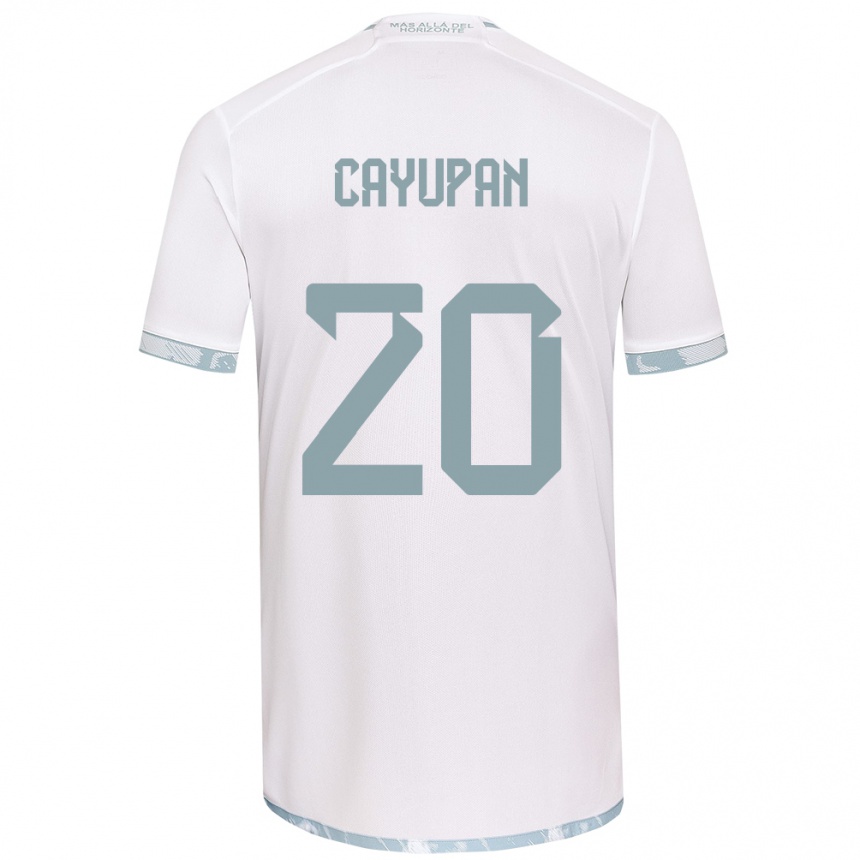 Enfant Football Maillot Natalia Cayupán #20 Blanc Gris Tenues Extérieur 2024/25 Canada