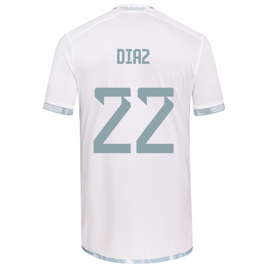 Kids Football Valentina Díaz #22 White Grey Away Jersey 2024/25 T-Shirt Canada