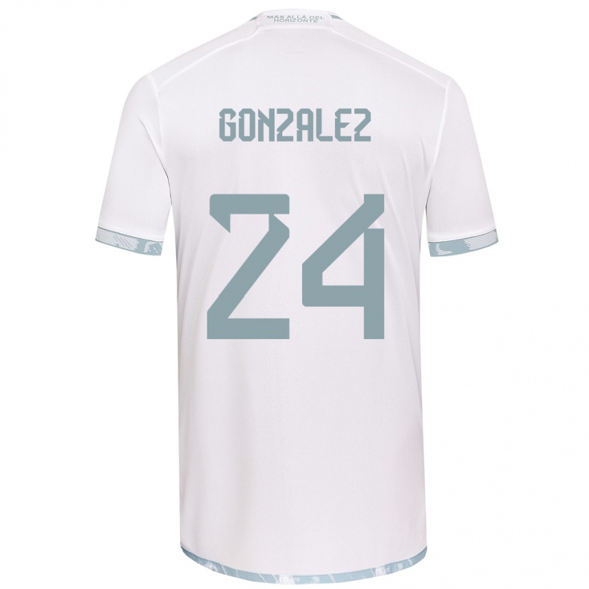 Kids Football Emma González #24 White Grey Away Jersey 2024/25 T-Shirt Canada