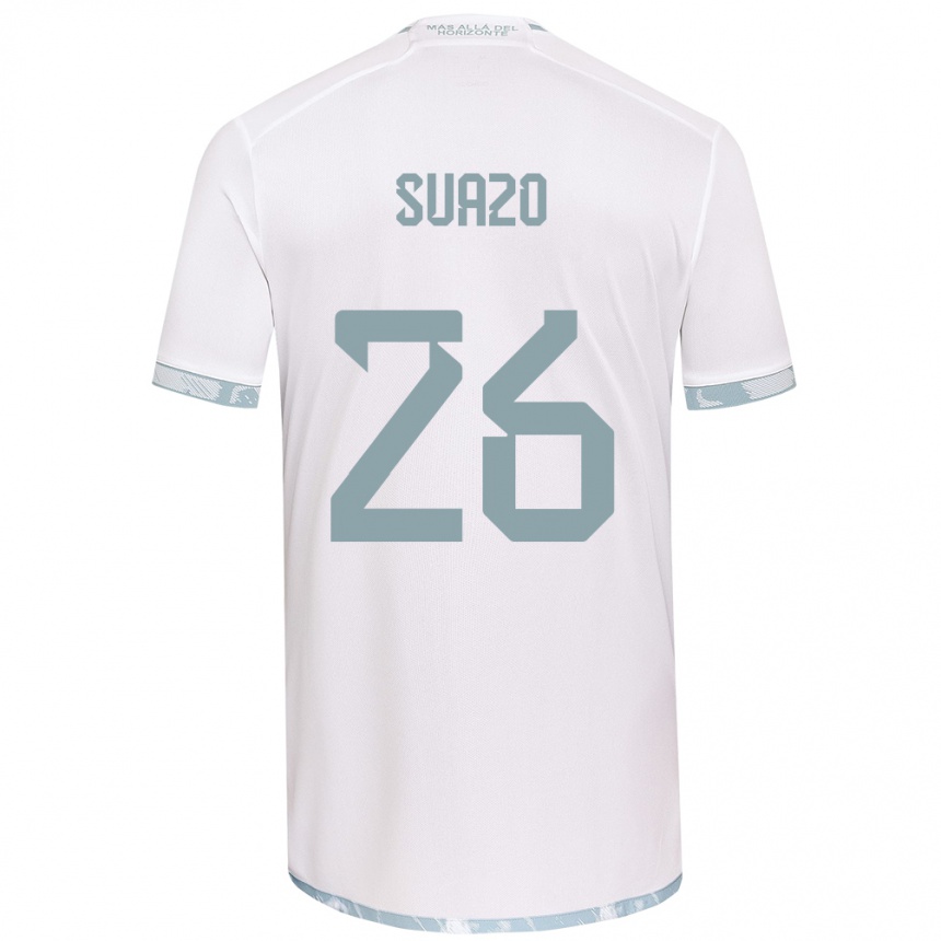 Enfant Football Maillot Gretzel Suazo #26 Blanc Gris Tenues Extérieur 2024/25 Canada