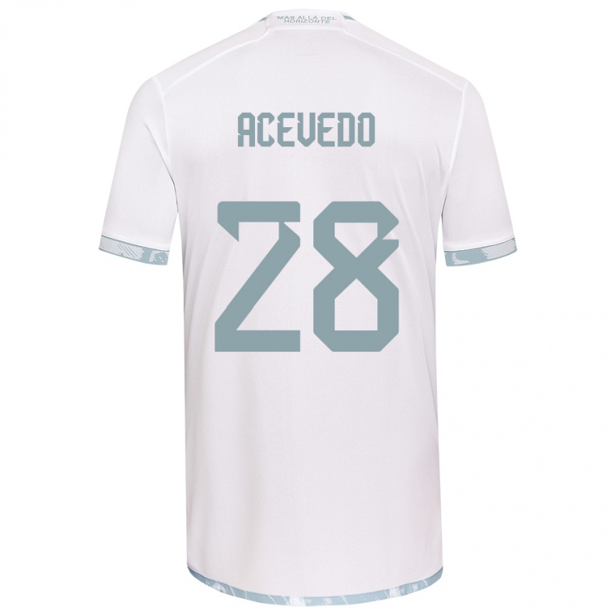 Kids Football Florencia Acevedo #28 White Grey Away Jersey 2024/25 T-Shirt Canada