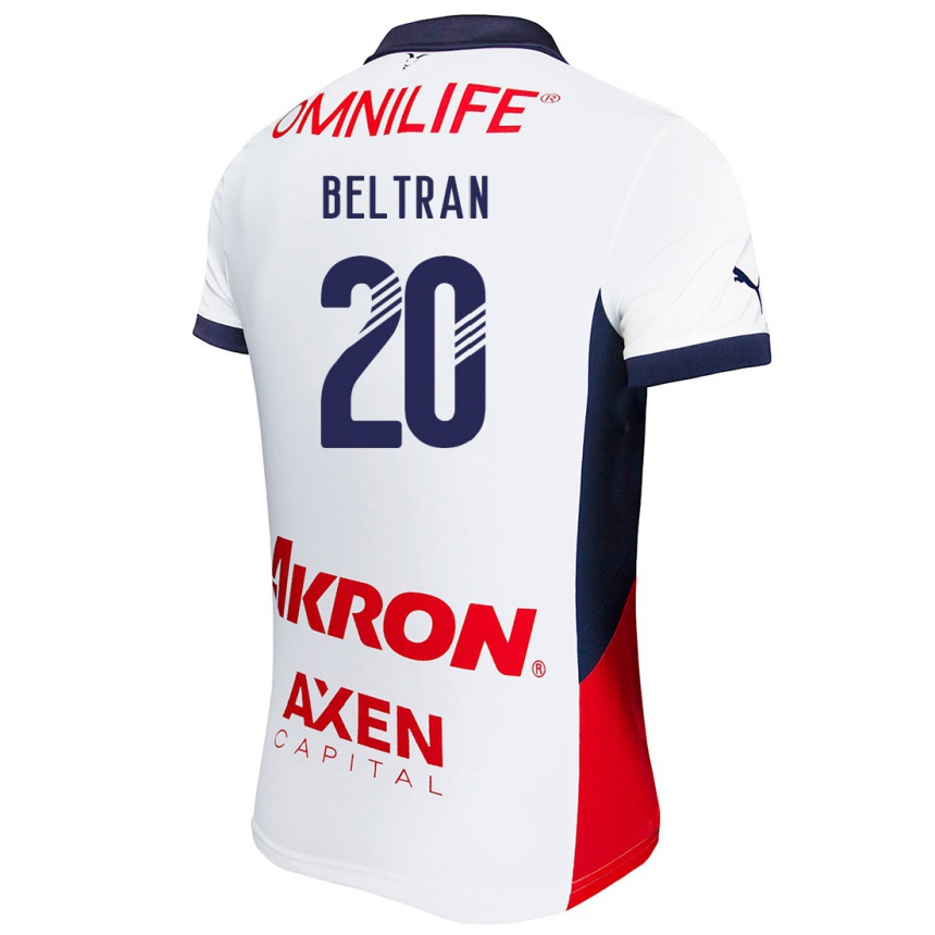 Enfant Football Maillot Fernando Beltrán #20 Blanc Rouge Bleu Tenues Extérieur 2024/25 Canada