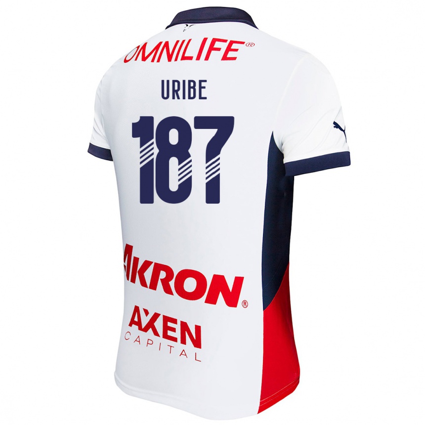 Enfant Football Maillot Juan Uribe #187 Blanc Rouge Bleu Tenues Extérieur 2024/25 Canada