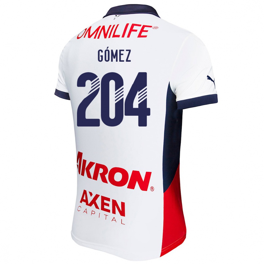 Enfant Football Maillot Luis Gómez #204 Blanc Rouge Bleu Tenues Extérieur 2024/25 Canada