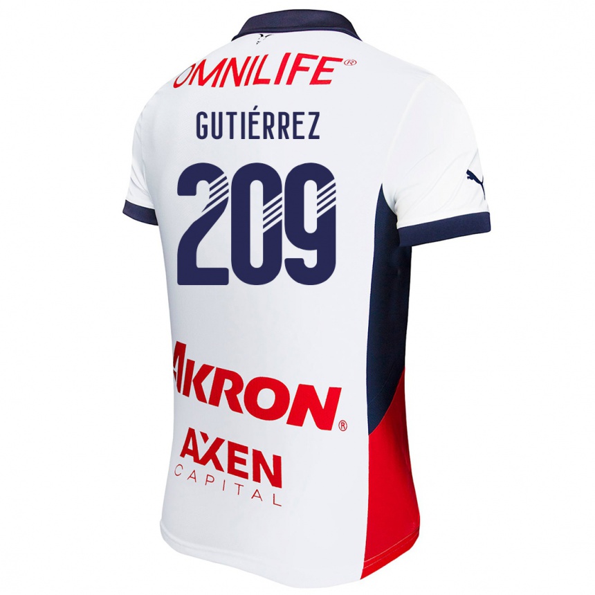 Enfant Football Maillot Edgar Gutiérrez #209 Blanc Rouge Bleu Tenues Extérieur 2024/25 Canada