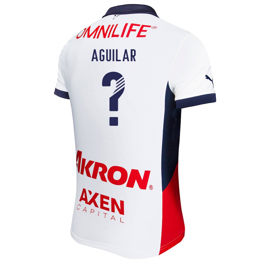 Enfant Football Maillot Alexander Aguilar #0 Blanc Rouge Bleu Tenues Extérieur 2024/25 Canada