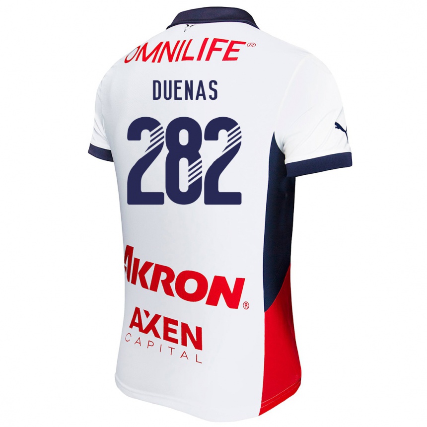 Kids Football Omar Dueñas #282 White Red Blue Away Jersey 2024/25 T-Shirt Canada