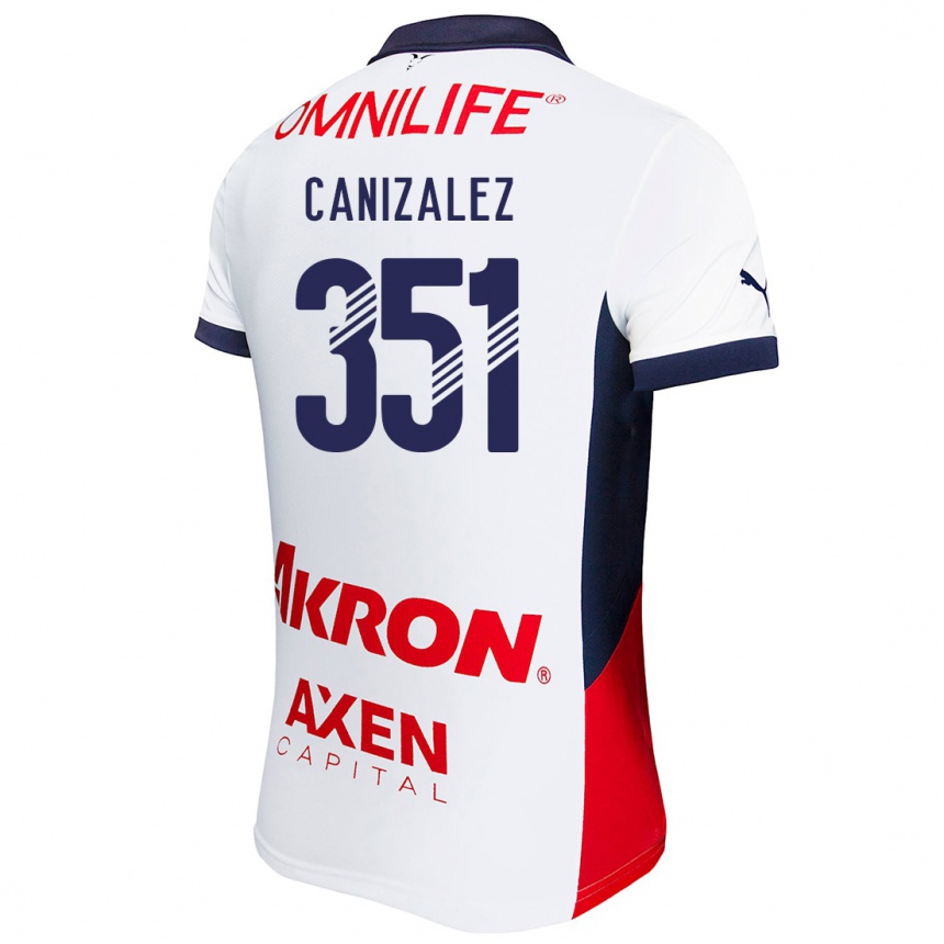 Kids Football Djorkaeff Canizalez #351 White Red Blue Away Jersey 2024/25 T-Shirt Canada