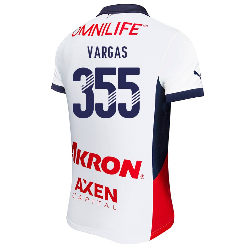 Kids Football Edgar Vargas #355 White Red Blue Away Jersey 2024/25 T-Shirt Canada