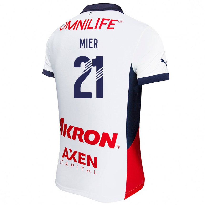 Kids Football Hiram Mier #21 White Red Blue Away Jersey 2024/25 T-Shirt Canada