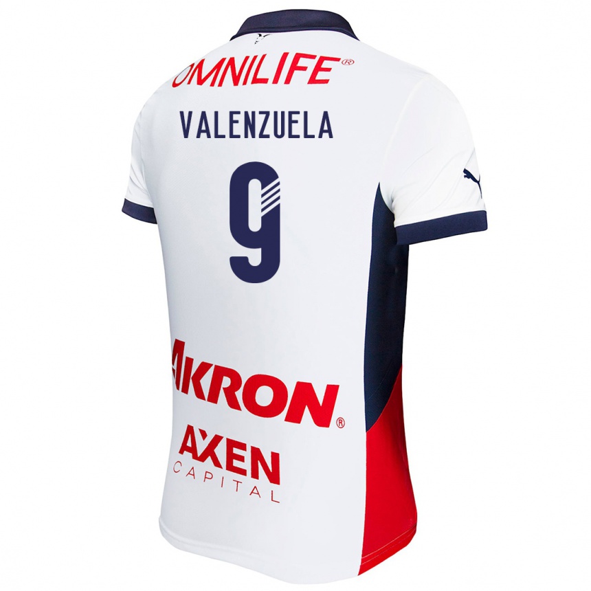 Enfant Football Maillot Gabriela Valenzuela #9 Blanc Rouge Bleu Tenues Extérieur 2024/25 Canada