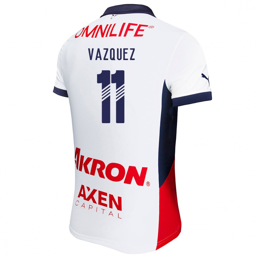 Kids Football Anette Vázquez #11 White Red Blue Away Jersey 2024/25 T-Shirt Canada