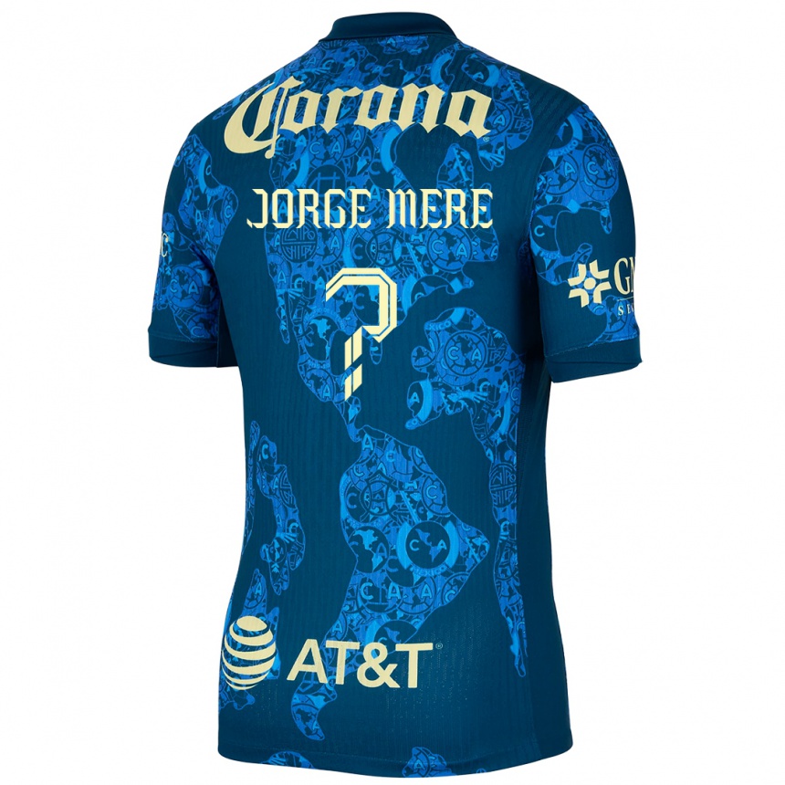 Kids Football Jorge Meré #0 Blue Yellow Away Jersey 2024/25 T-Shirt Canada