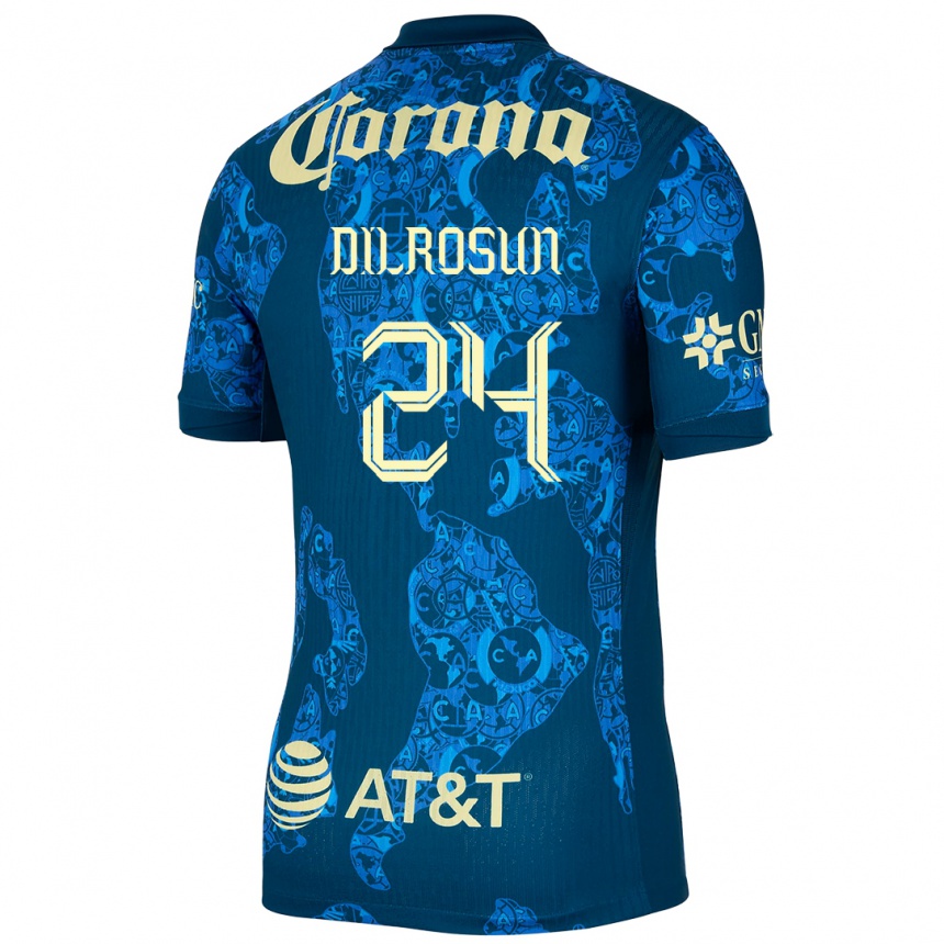 Kids Football Javairô Dilrosun #24 Blue Yellow Away Jersey 2024/25 T-Shirt Canada