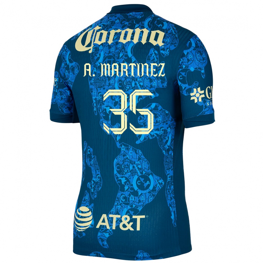 Kids Football Arturo Martínez #35 Blue Yellow Away Jersey 2024/25 T-Shirt Canada