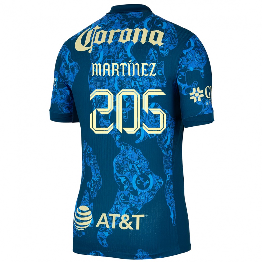 Kids Football Sebastián Martínez #205 Blue Yellow Away Jersey 2024/25 T-Shirt Canada