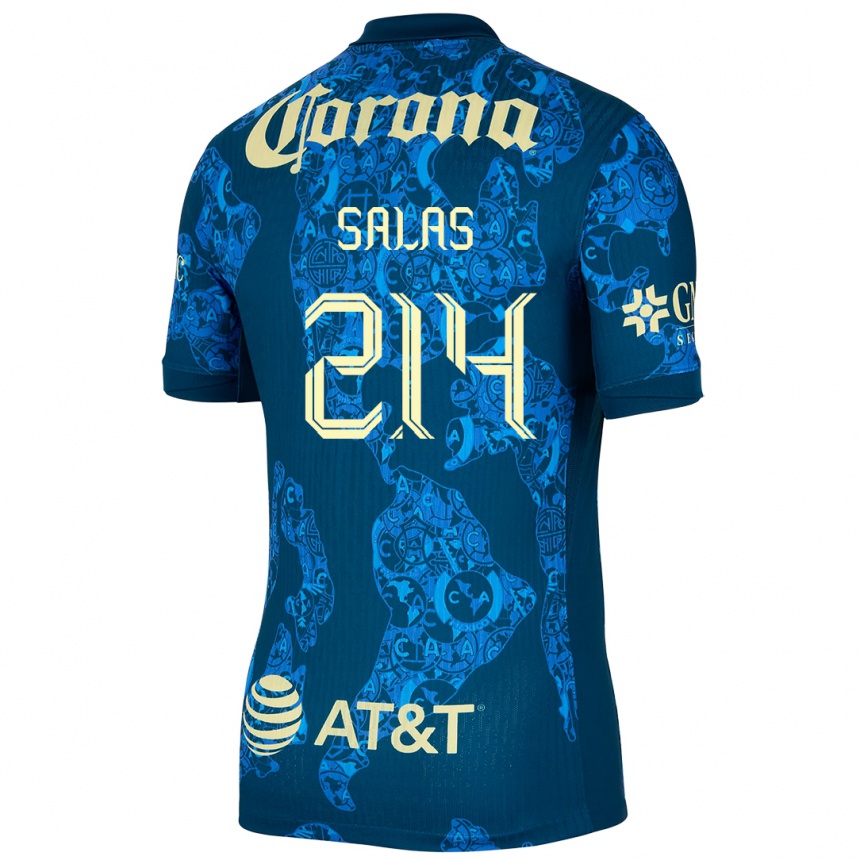 Kids Football Patricio Salas #214 Blue Yellow Away Jersey 2024/25 T-Shirt Canada