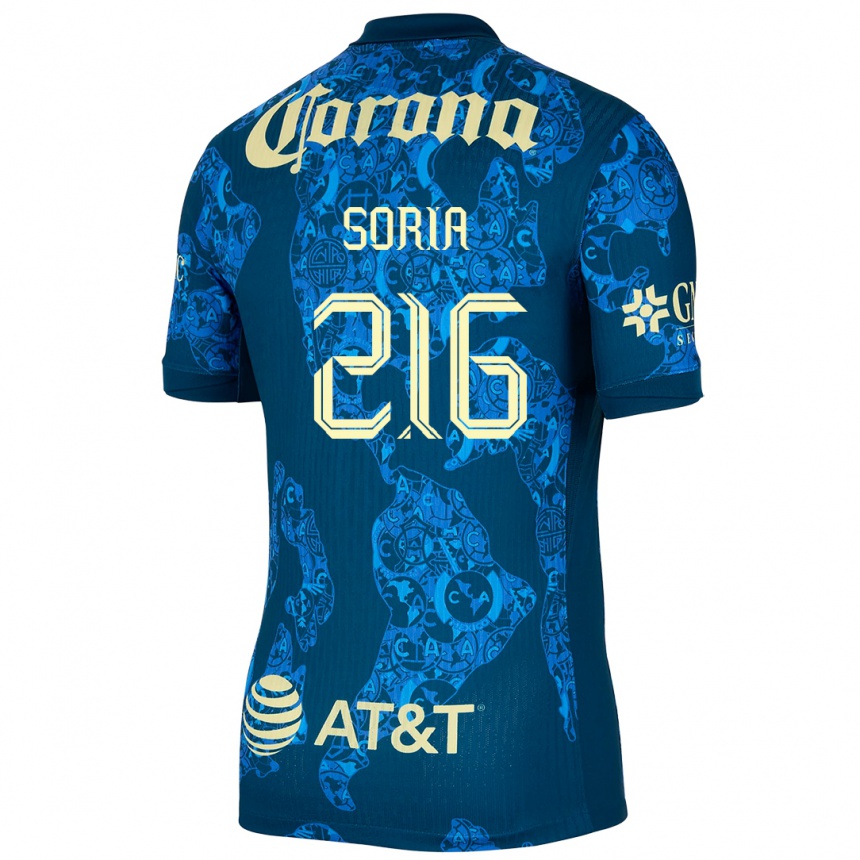 Kids Football Emiliano Soria #216 Blue Yellow Away Jersey 2024/25 T-Shirt Canada