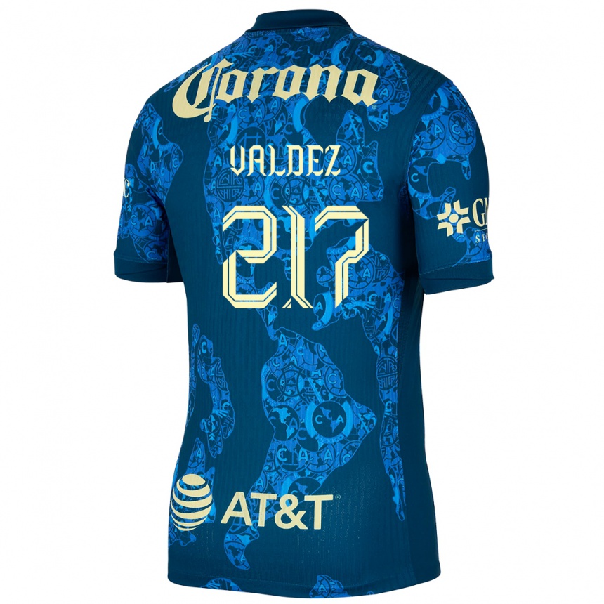 Kids Football Víctor Valdez #217 Blue Yellow Away Jersey 2024/25 T-Shirt Canada