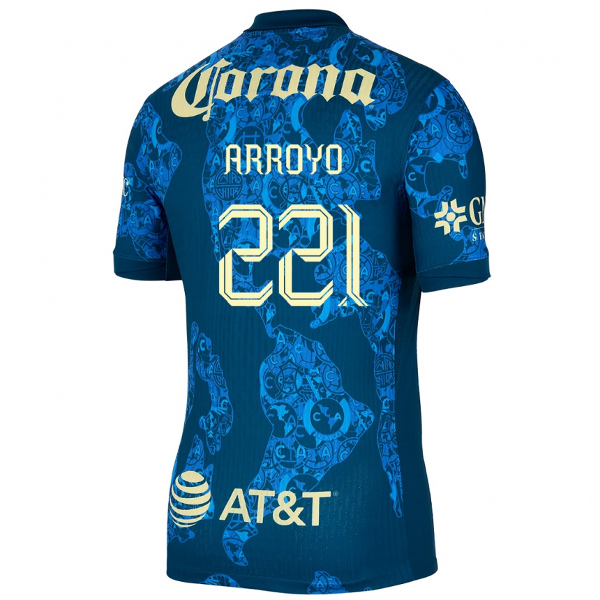 Kids Football Reyli Arroyo #221 Blue Yellow Away Jersey 2024/25 T-Shirt Canada