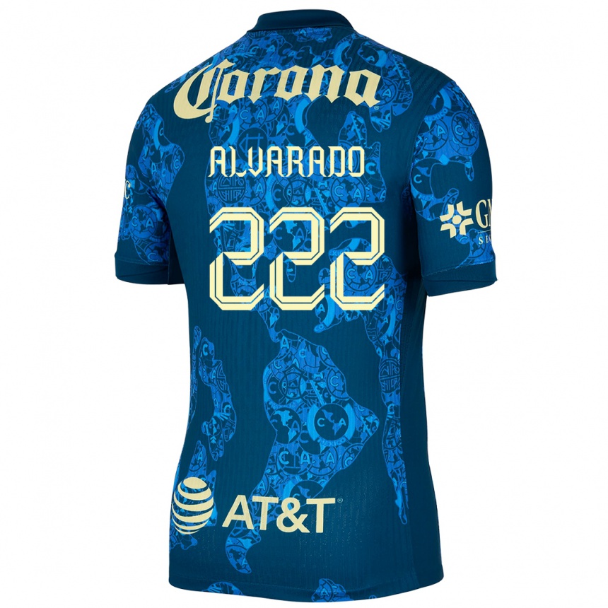 Kids Football Daniel Alvarado #222 Blue Yellow Away Jersey 2024/25 T-Shirt Canada