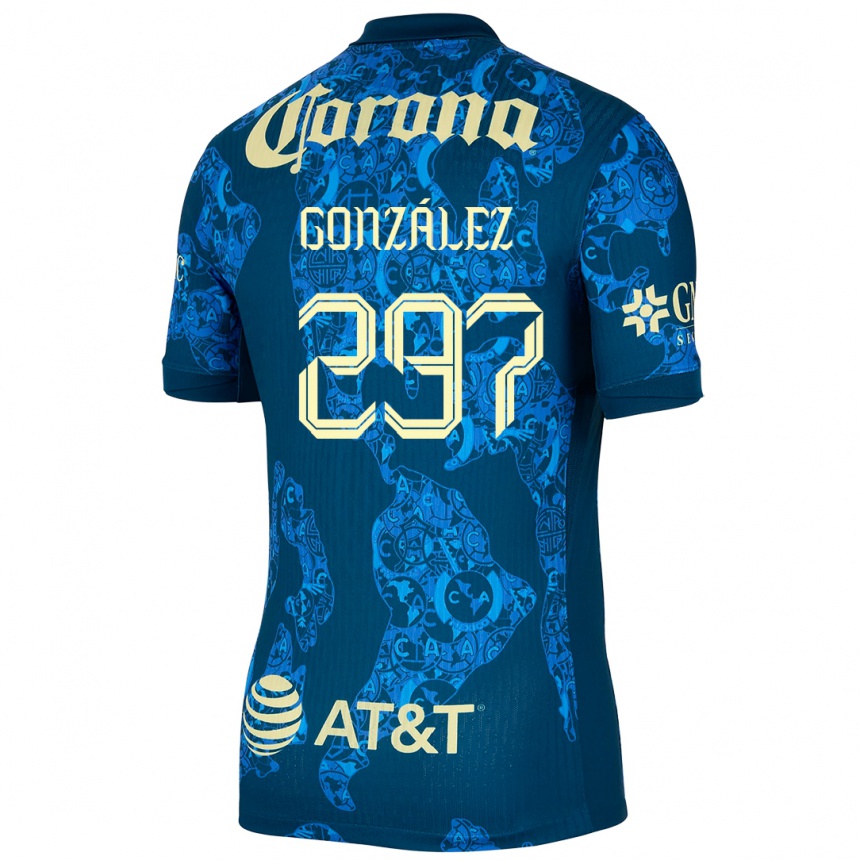 Kids Football Océlotl González #297 Blue Yellow Away Jersey 2024/25 T-Shirt Canada