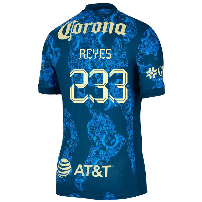 Kids Football Andrés Reyes #233 Blue Yellow Away Jersey 2024/25 T-Shirt Canada