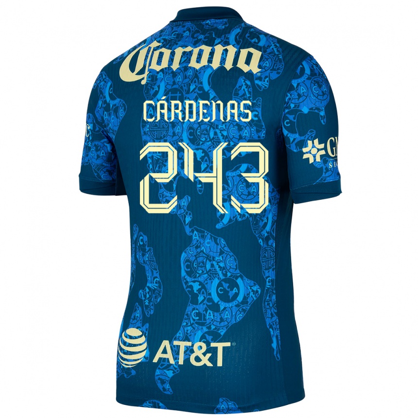 Kids Football Alejandro Cárdenas #243 Blue Yellow Away Jersey 2024/25 T-Shirt Canada