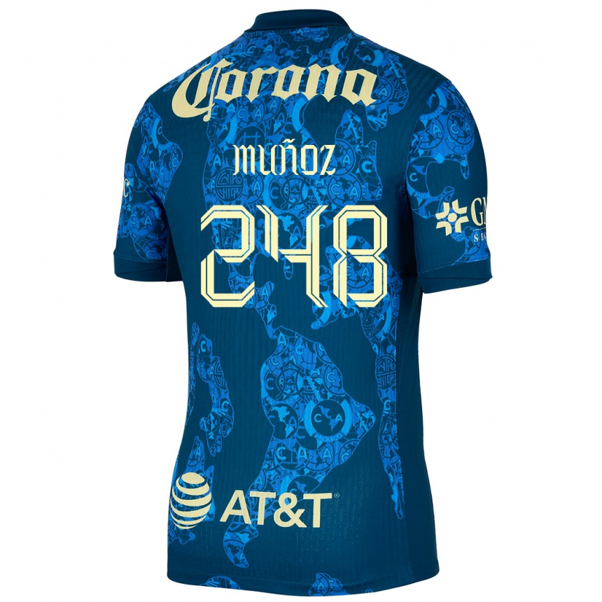 Kids Football Diego Muñoz #248 Blue Yellow Away Jersey 2024/25 T-Shirt Canada