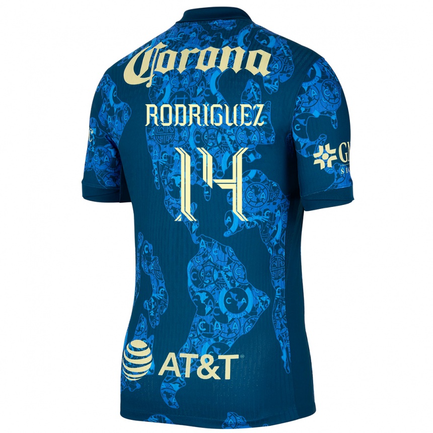 Enfant Football Maillot Monica Rodriguez #14 Bleu Jaune Tenues Extérieur 2024/25 Canada