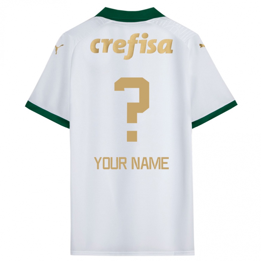 Enfant Football Maillot Votre Nom #0 Blanc Vert Tenues Extérieur 2024/25 Canada