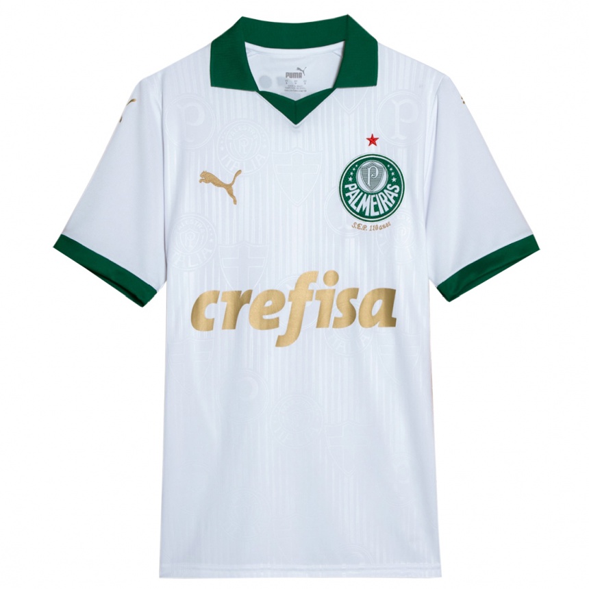 Kids Football Luis Benedetti #0 White Green Away Jersey 2024/25 T-Shirt Canada