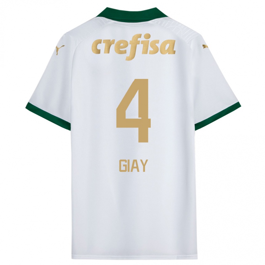 Kids Football Agustín Giay #4 White Green Away Jersey 2024/25 T-Shirt Canada