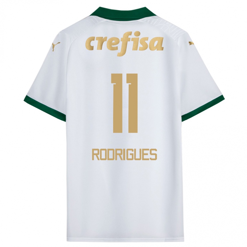 Kids Football Bruno Rodrigues #11 White Green Away Jersey 2024/25 T-Shirt Canada