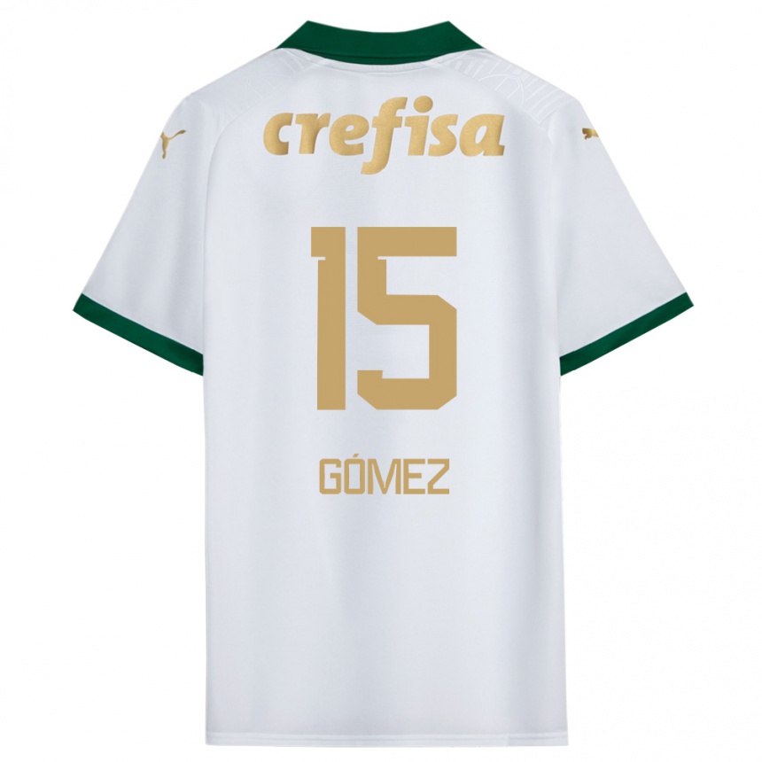 Kids Football Gustavo Gómez #15 White Green Away Jersey 2024/25 T-Shirt Canada