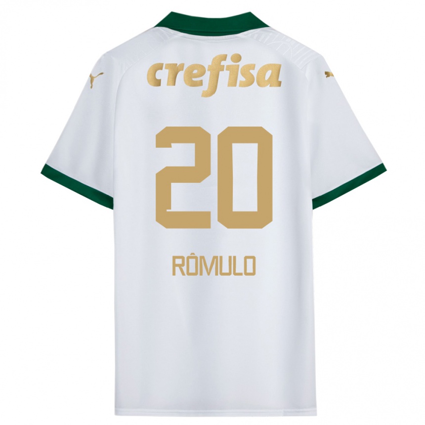 Kids Football Rômulo #20 White Green Away Jersey 2024/25 T-Shirt Canada