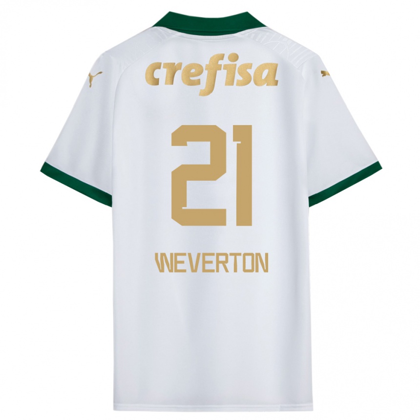 Kids Football Weverton #21 White Green Away Jersey 2024/25 T-Shirt Canada