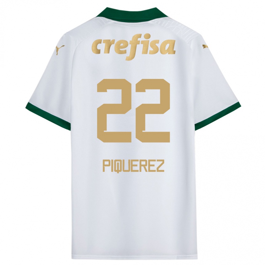 Kids Football Joaquín Piquerez #22 White Green Away Jersey 2024/25 T-Shirt Canada