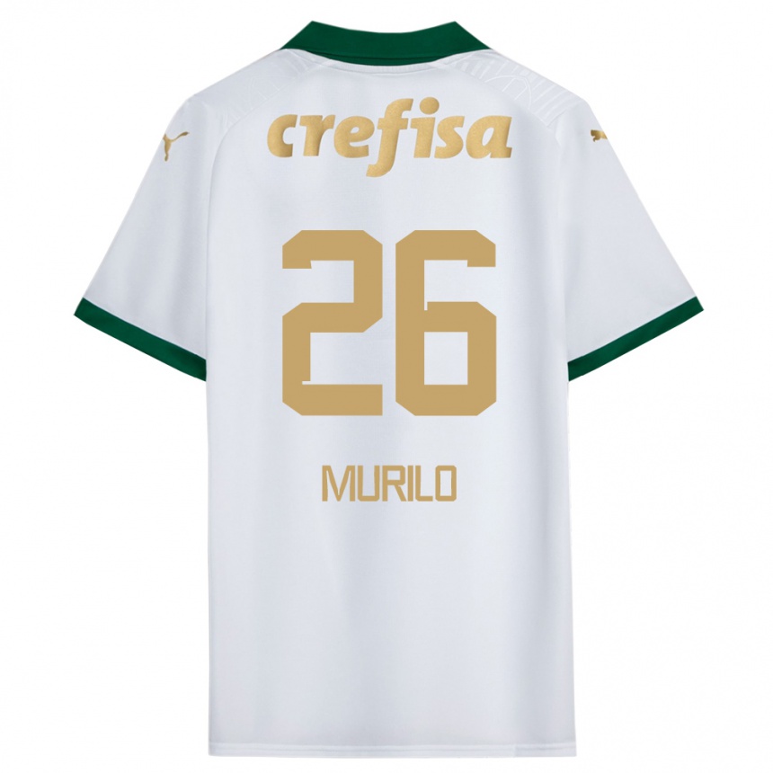 Kids Football Murilo #26 White Green Away Jersey 2024/25 T-Shirt Canada