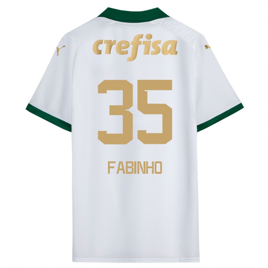 Kids Football Fabinho #35 White Green Away Jersey 2024/25 T-Shirt Canada