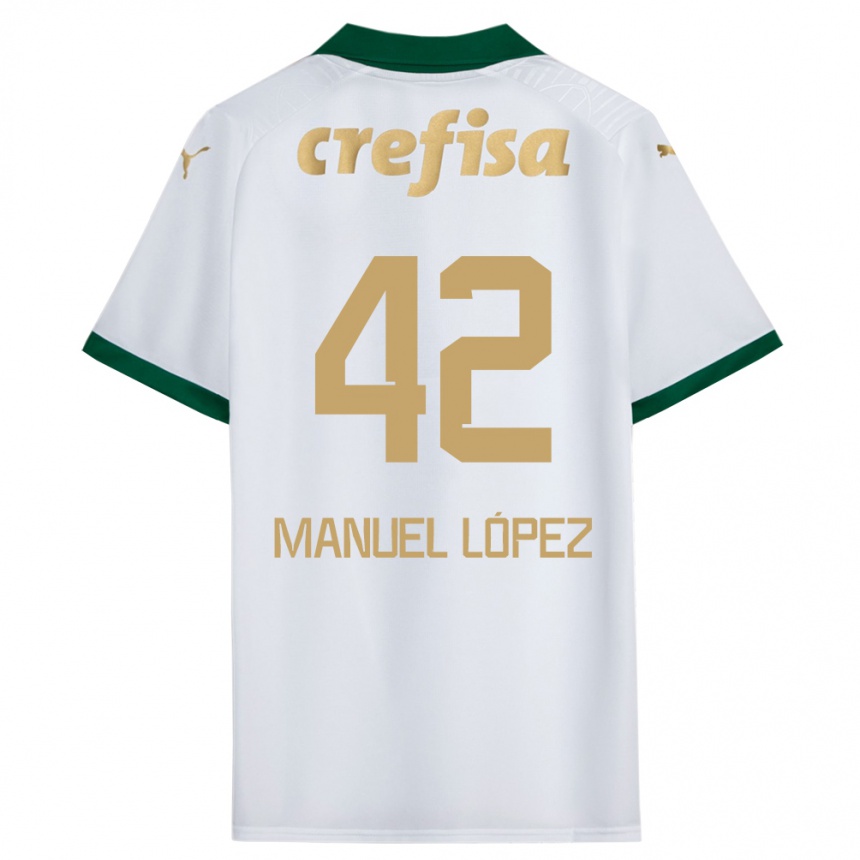 Kids Football José Manuel López #42 White Green Away Jersey 2024/25 T-Shirt Canada