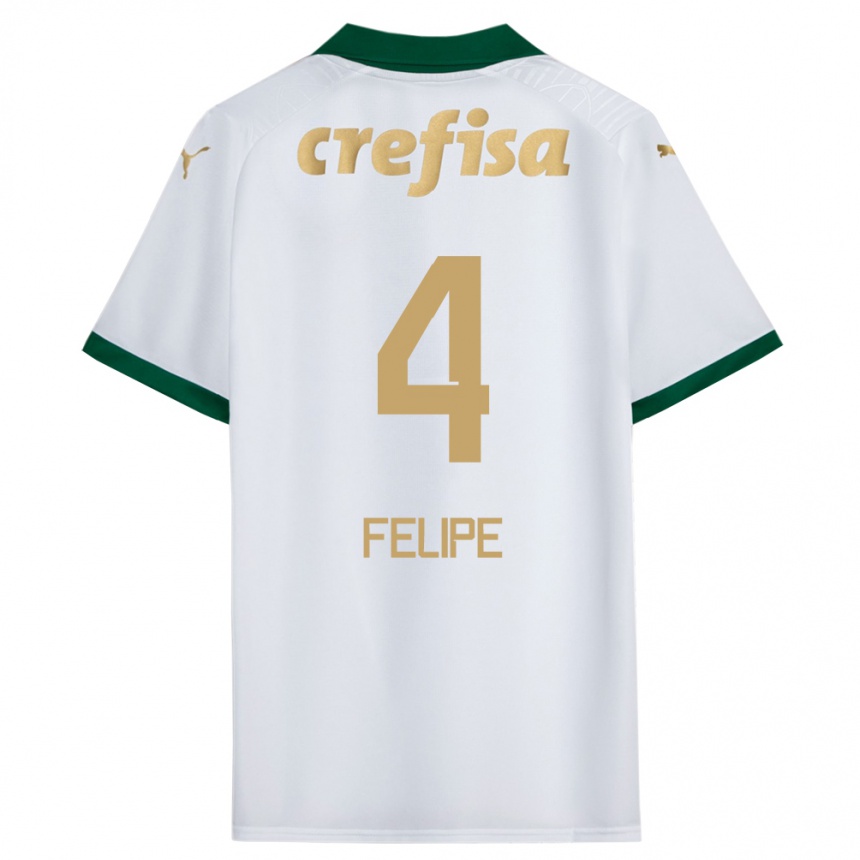 Kids Football Pedro Felipe #4 White Green Away Jersey 2024/25 T-Shirt Canada