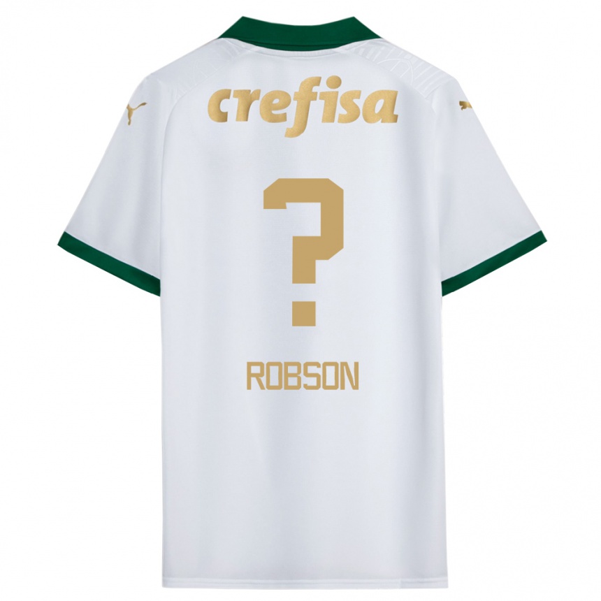 Kids Football Robson #0 White Green Away Jersey 2024/25 T-Shirt Canada