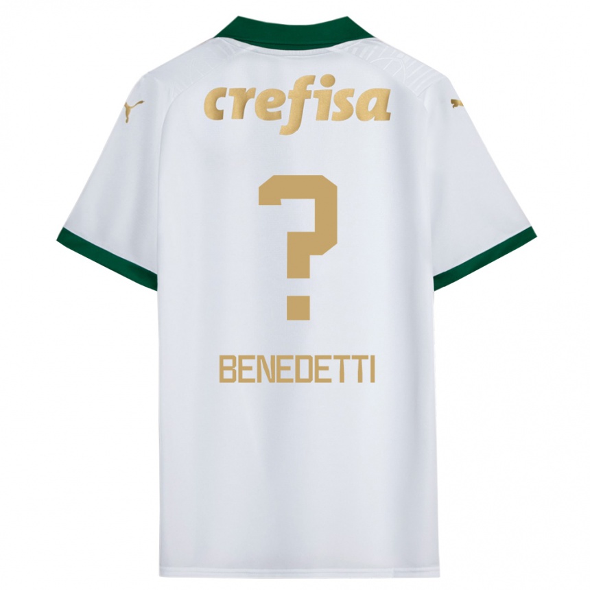 Kids Football Luis Benedetti #0 White Green Away Jersey 2024/25 T-Shirt Canada